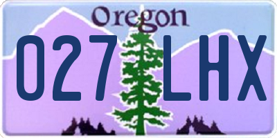 OR license plate 027LHX