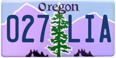 OR license plate 027LIA