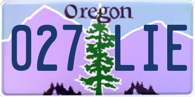 OR license plate 027LIE