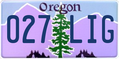 OR license plate 027LIG
