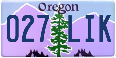 OR license plate 027LIK