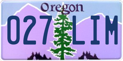 OR license plate 027LIM