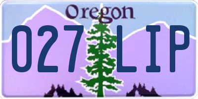 OR license plate 027LIP
