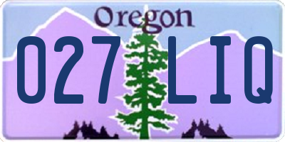 OR license plate 027LIQ