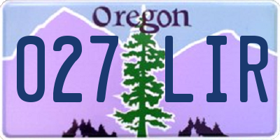 OR license plate 027LIR