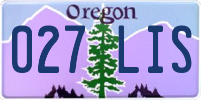 OR license plate 027LIS