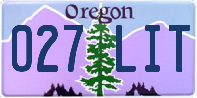 OR license plate 027LIT