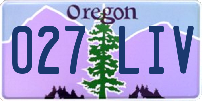 OR license plate 027LIV