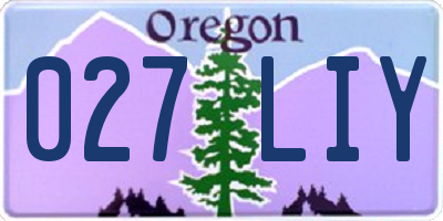 OR license plate 027LIY
