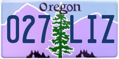 OR license plate 027LIZ