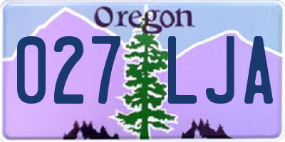 OR license plate 027LJA