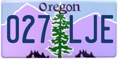 OR license plate 027LJE