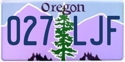 OR license plate 027LJF