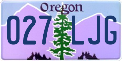OR license plate 027LJG