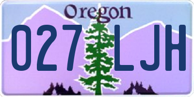 OR license plate 027LJH