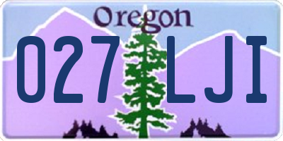 OR license plate 027LJI