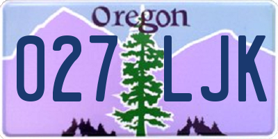 OR license plate 027LJK