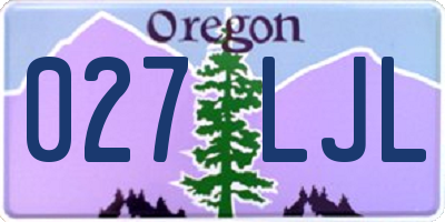 OR license plate 027LJL