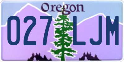 OR license plate 027LJM