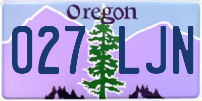 OR license plate 027LJN