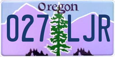 OR license plate 027LJR