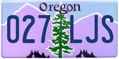 OR license plate 027LJS