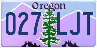 OR license plate 027LJT