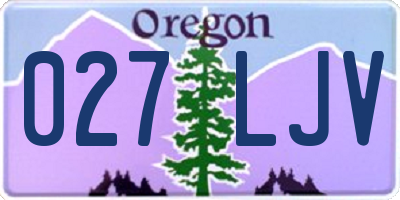 OR license plate 027LJV