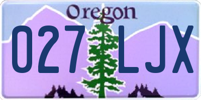 OR license plate 027LJX