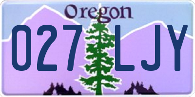 OR license plate 027LJY