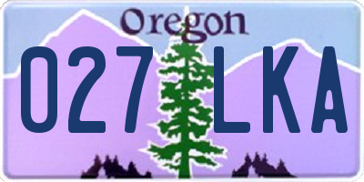 OR license plate 027LKA