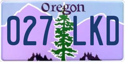 OR license plate 027LKD
