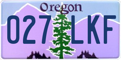 OR license plate 027LKF