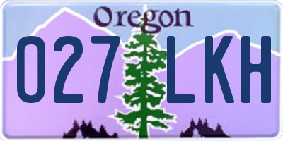 OR license plate 027LKH