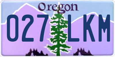 OR license plate 027LKM