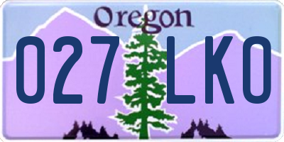 OR license plate 027LKO