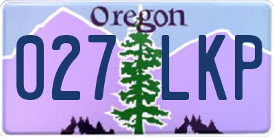 OR license plate 027LKP
