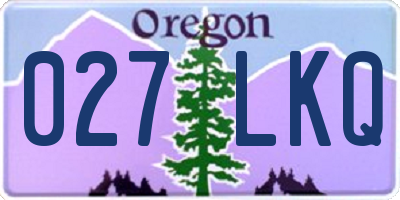 OR license plate 027LKQ