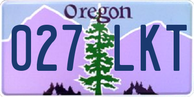 OR license plate 027LKT
