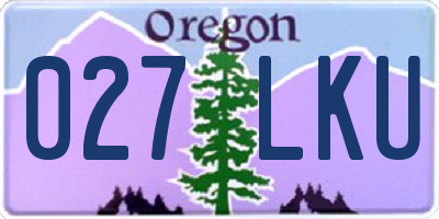 OR license plate 027LKU