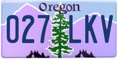 OR license plate 027LKV