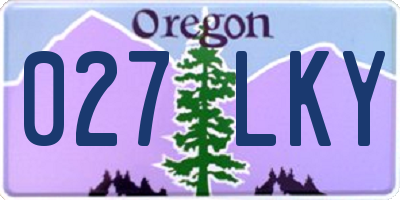 OR license plate 027LKY