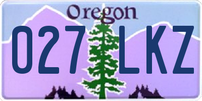 OR license plate 027LKZ