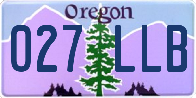 OR license plate 027LLB