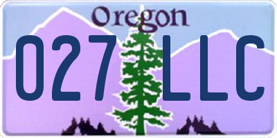 OR license plate 027LLC