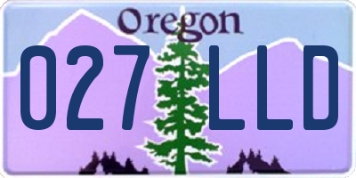 OR license plate 027LLD