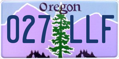 OR license plate 027LLF