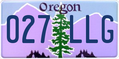 OR license plate 027LLG