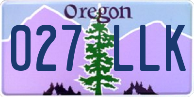 OR license plate 027LLK