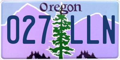 OR license plate 027LLN